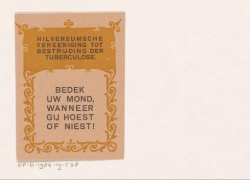 Advertisement of the Hilversum Association for the Combating of Tuberculosis