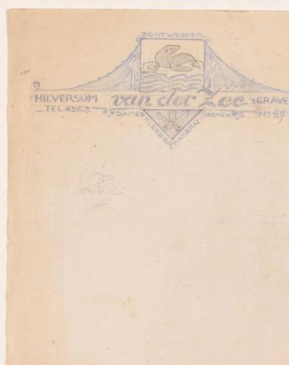 Design for a Letterhead of Tailor and Furrier Van der Zee in Hilversum