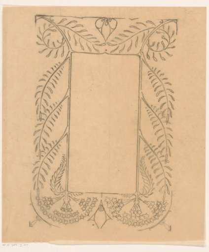 Design for a decorative frame with plant motifs