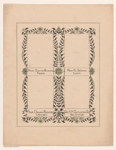 Album leaf for an album for Prof. Hugo de Vries