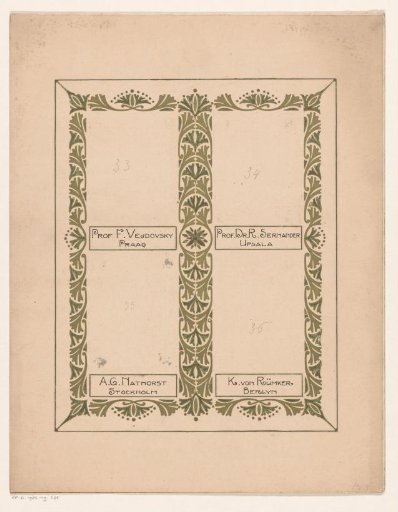 Album leaf for an album for Prof. Hugo de Vries