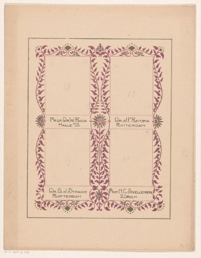 Album leaf for an album for Prof. Hugo de Vries