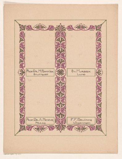 Album leaf for an album for Prof. Hugo de Vries