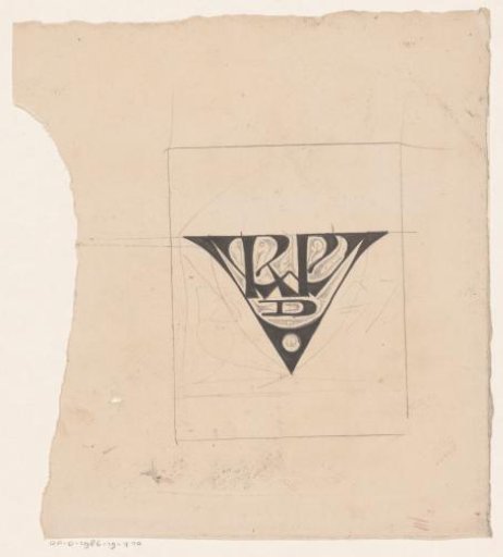 Design for a vignette with monogram RWPdV