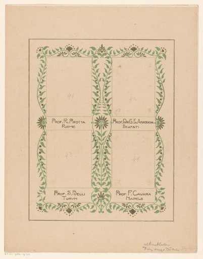 Album Leaf for an Album for Prof. Hugo de Vries