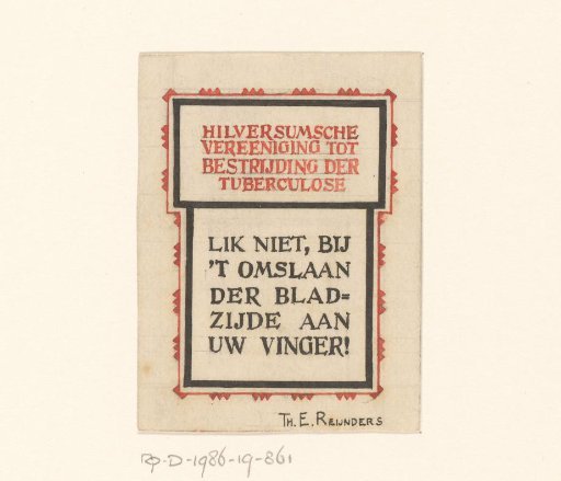 Design for an Advertisement for the Hilversum Association for the Combating of Tuberculosis