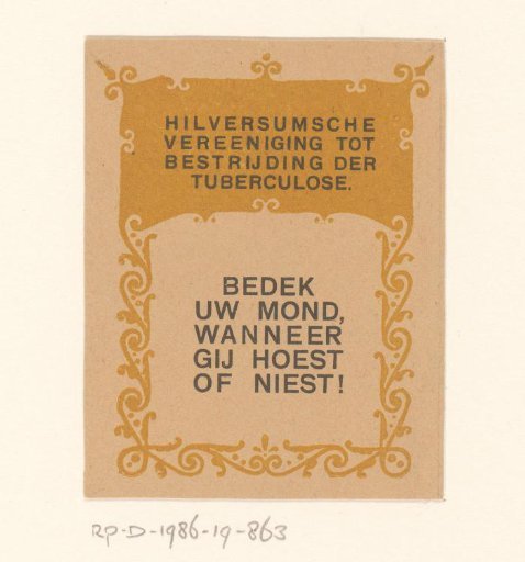 Advertisement of the Hilversum Association for the Combating of Tuberculosis