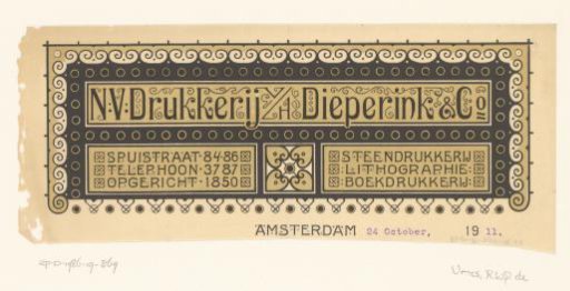 Letterhead of the Printing House Dieperink & Co