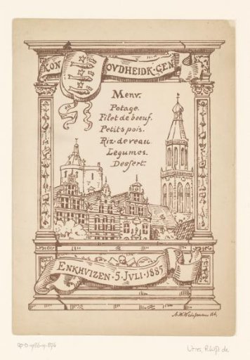 Menu card with a view of Enkhuizen