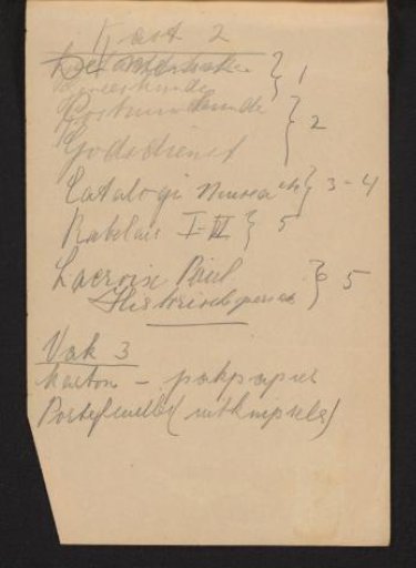 List of book titles and inventory of a cabinet