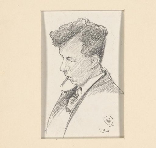 Portrait of Leonard Pieter Versteeg with a cigarette