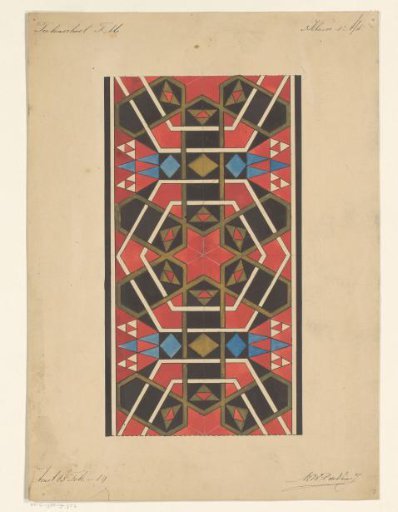 Flat ornamentation with lines, triangles and diamonds