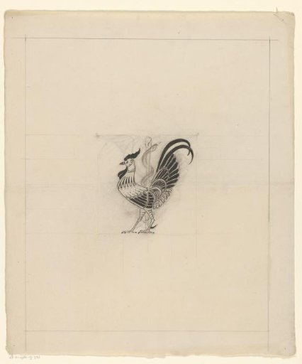 Rooster with the staff of Asclepius