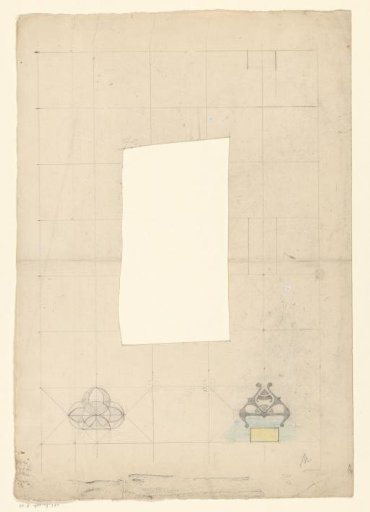 Rectangular frame with flat division and two ornaments