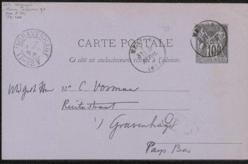 Postcard to Carel Vosmaer