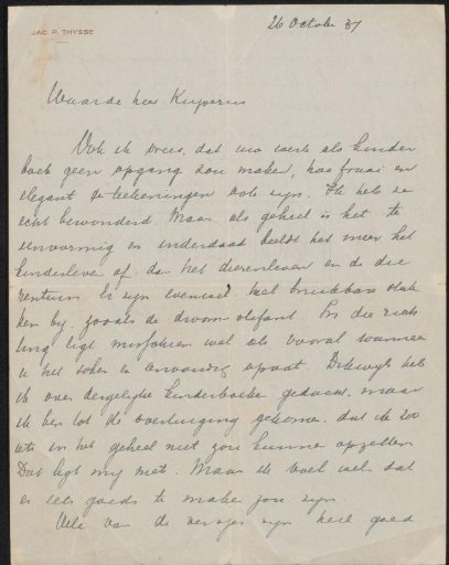 Letter to Sjoerd Kuperus