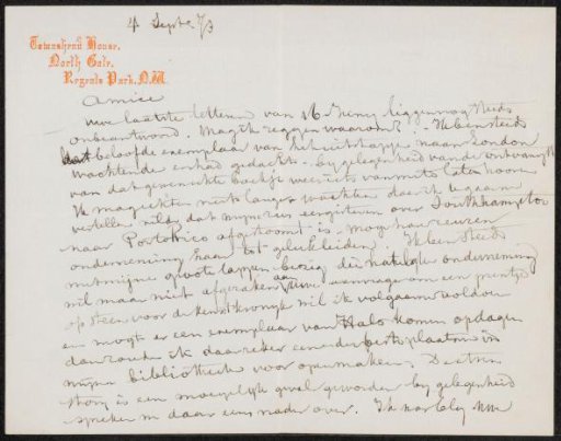 Letter to Carel Vosmaer