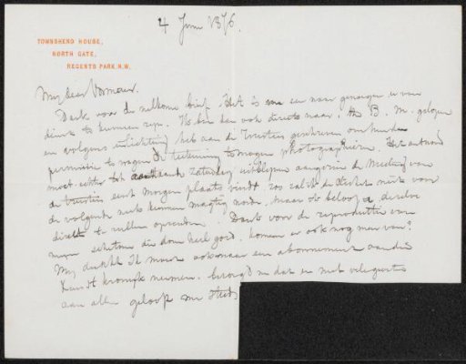 Letter to Carel Vosmaer