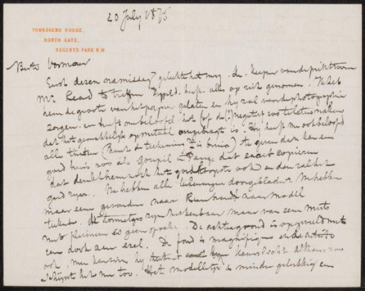 Letter to Carel Vosmaer