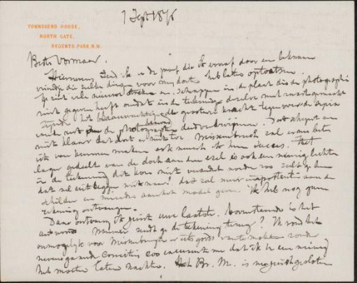 Letter to Carel Vosmaer