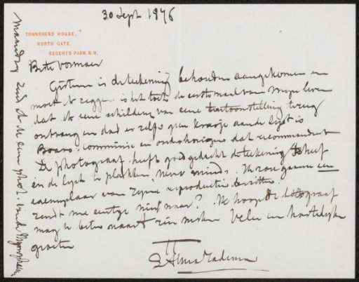 Letter to Carel Vosmaer