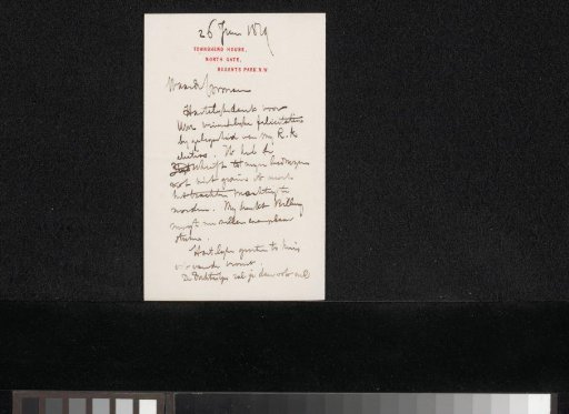 Postcard to Carel Vosmaer