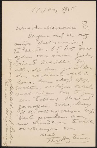 Letter to E.H. Schüller-Audretsch