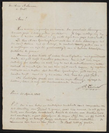 Letter to Arnoldus Lamme
