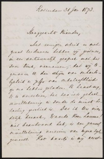 Letter to Ary Johannes Lamme and Adriana Lamme-van Geller