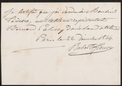 Statement concerning the sale of a painting