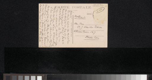 Postcard to A. van der Boom