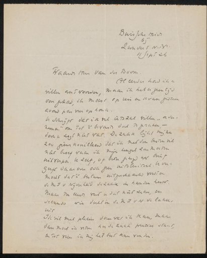Letter to A. van der Boom