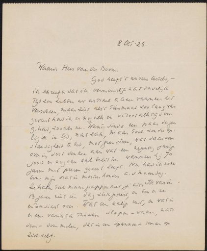 Letter to A. van der Boom