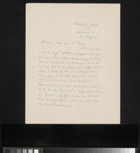 Letter to A. van der Boom