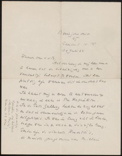Letter to A. van der Boom