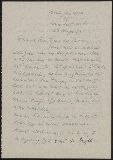 Letter to A. van der Boom