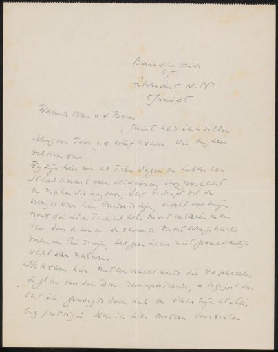 Letter to A. van der Boom