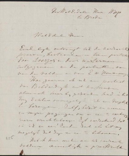Letter to Johannes Jacobus Franciscus Wap