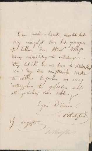 Letter to Johannes Jacobus Franciscus Wap
