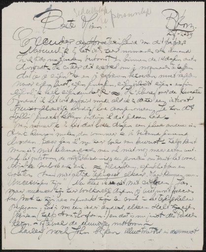 Letter to Mien Cambier van Nooten