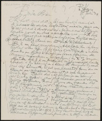 Letter to Mien Cambier van Nooten