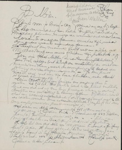 Letter to Mien Cambier van Nooten