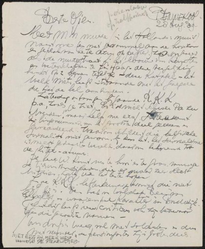 Letter to Mien Cambier van Nooten