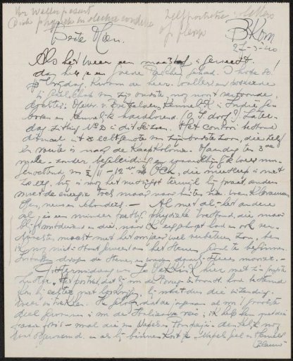 Letter to Mien Cambier van Nooten