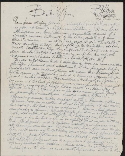 Letter to Mien Cambier van Nooten