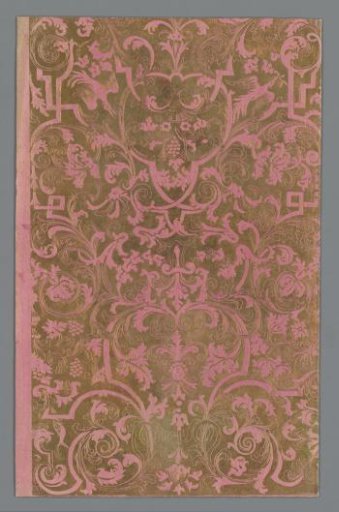 Small book with cover of brocade paper