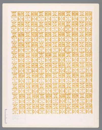 Sheet with checkerboard pattern of squares with ornaments