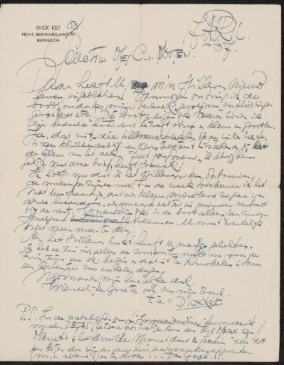 Letter to Mien Cambier van Nooten