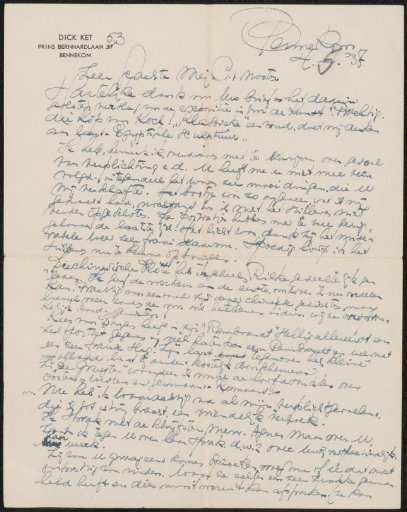 Letter to Mien Cambier van Nooten