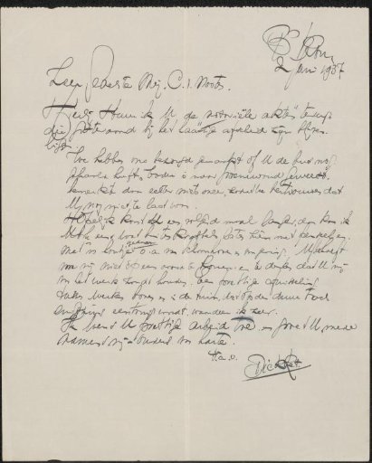 Letter to Mien Cambier van Nooten